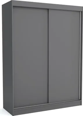 Produktbild von Brent - Kleiderschrank Schiebetüren Emily, Schlafzimmerschrank mit 1 Kleiderstange und Einlegeböden für Kleidung, 160x215x60 cm, Grau