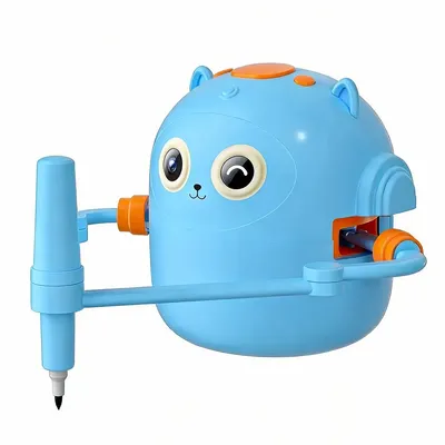 Produktbild von Zeichenroboter für Kinder mit 100 Karten, 12 Wasserfarbenstiften und 2 Stiften, interaktiver Zeichenroboter, Montessori-Mal- und Lernspielzeug