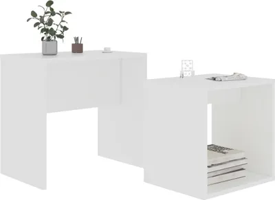 Produktbild von "im Sonderangebot"Couchtisch - CLORIS - Wohnzimmertisch - Robust und langlebig --Set Weiß 48x30x45 cm Holzwerkstoff - DEMöbel9557176