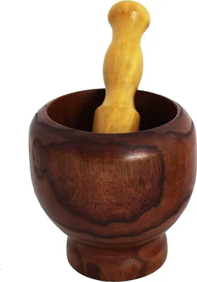 Produktbild von Mörser und Stößel aus Wurzel-Holz, Edler Zerkleinerer für Gewürze Kräuter usw.