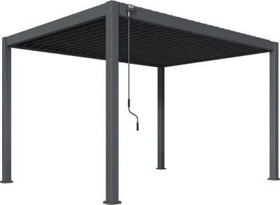 Produktbild von Rockford Pergola Aluminium 4 x 3 m mit verstellbarem Lamellendach freistehender Pavillon Anthrazit