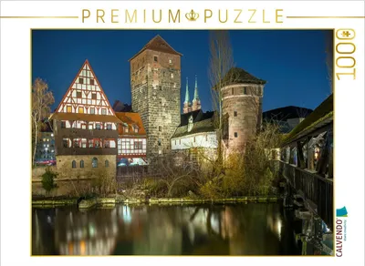 Produktbild von CALVENDO Puzzle Nürnbergs Altstadt bei Nacht | 1000 Teile Lege-Größe 64x48cm Foto-Puzzle für glückliche Stunden