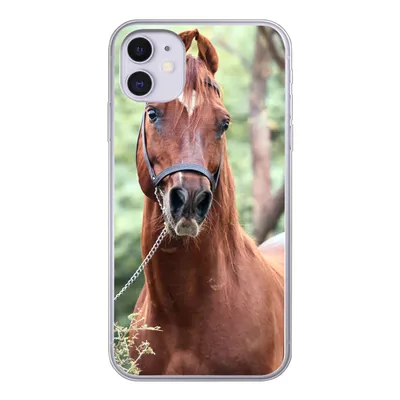 Produktbild von MuchoWow® Handyhülle Schutzhülle Hülle für iPhone 11 Pferd - Wald - Halfter Silikon Softcase Handy Hülle - Handytasche