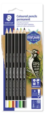Produktbild von STAEDTLER Lumocolor glasochrom 108 20 wasserfester Farbstift Blisterkarte mit 6 Farben