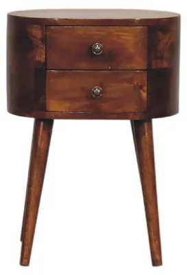 Produktbild von Artisan Furniture Massivholz-Mini-Nachttisch in Kastanienoptik mit abgerundeten Kanten