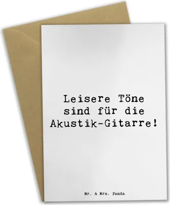 Produktbild von Mr. & Mrs. Panda Glückwunschkarte Spruch Akustik-Gitarre Magie - Weiß - Geschenk, Instrument, Grußkarte, Ton, dankeskarten, Lautstärke, einladungskarten, Musik, Musiker