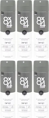 Produktbild von 6x 8x4 Men Deodorant DARK FOREST 150ml 48h Deospray milde Pflege ohne Aluminium
