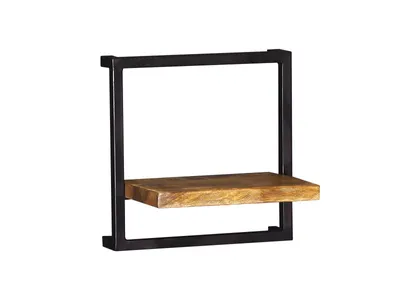 Image de SIT Möbel Étagère murale avec 1 fond | bois de manguier naturel | métal noir | L 35 x P 25 x H 35 cm | 14340-01 | Série SIDNEY