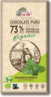 Produktbild von Bitterschokolade 73% Kakao mit Minze 100 g