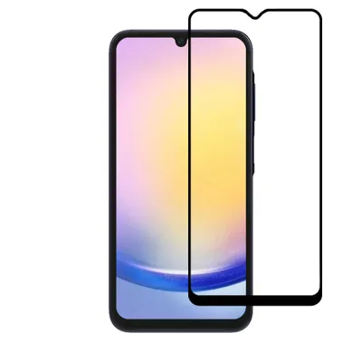 Produktbild von Displayschutzfolie passend für Samsung  Galaxy A25 - Full Cover Tempered Glass mit rundem Rand - Tempered Glass mit  abgerundeten Ecken