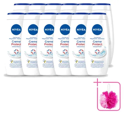 Imagen del producto de 12 unidades de Nivea Protect, crema ducha - 250 ml - Paquete ahorro - 12 piezas