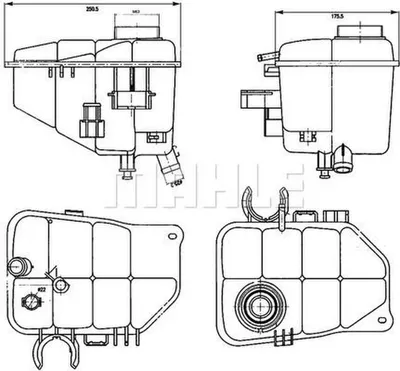 Produktbild von MAHLE Ausgleichsbehälter Kühlmittel passend für MERCEDES-BENZ C-Klasse Limousine (W203) Kühlwasser CRT 126 000S