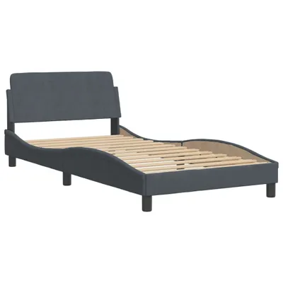 Obrázek produktu pro Rám postele Dover tmavě šedá 100 x 200 cm samet
