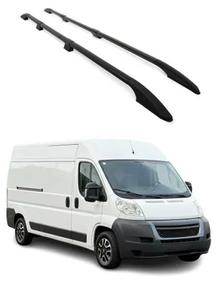 Produktbild von Dachreling Relingträger für Fiat Ducato III 2006-2025 L3 H2 Alu Schwarz 2 tlg, KI-generiertes Bild