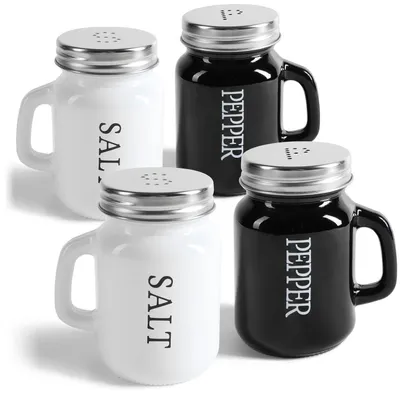 4er-Set Salz- und Pfefferstreuer, Bierkrugform, Glas, 120 ml