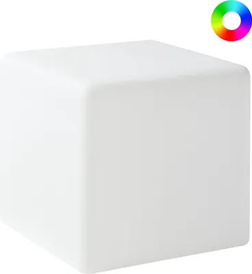 Produktbild von BELIANI Outdoor Lampe LED Weiß Kunststoff IP54 Wasserfest mit Fernbedienung Würfelform Leuchtwürfel Moderne Gartenbeleuchtung Außenleuchte