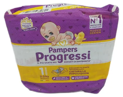 Produktbild von Pampers Windeln Babypflege Progressi Newborn Größe 1 für 2 bis 5 kg Packung 28 Stück