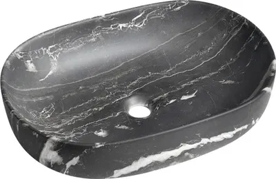Zdjęcie produktu dla Umywalka nablatowa CALEO, ceramiczna 60x42cm, marmur Carnico