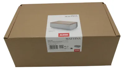 Image de Alessi BG03 WG Mattina Brotkasten, Stahl Bambusholz, Warm Grey
