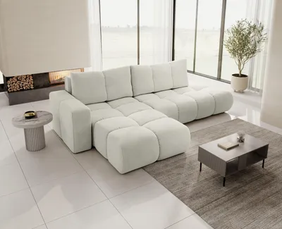 Produktbild von Masseno Ecksofa DUCA L-S mit Schlaffunktion L-Form, Sofa mit Bettkasten, Wohnzimmersofa, Couch, Soffa, Bettsofa, Couchgarnitur- Beige, PERFECT HARMONY 02