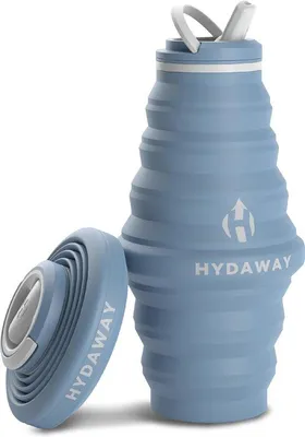 Produktbild von Famanu Wasserflasche faltbar - 750 ml, wiederverwendbare Silikonflasche, auslaufsicher und lebensmittelecht
