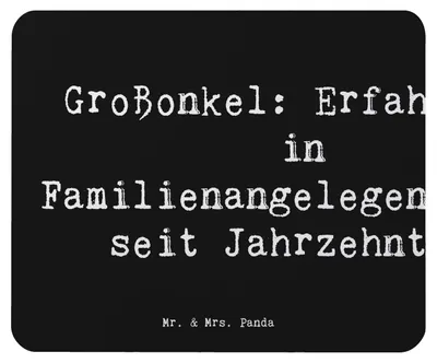 Produktbild von Mr. & Mrs. Panda Mauspad Spruch Großonkel Erfahrung - Schwarz - Geschenk, Familientradition, laptop, herzerwärmende Sprüche, Mousepad, Weihnachten, pc mausunterlage, Rat