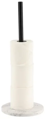Image de TENDANCE | Porte-rouleau de papier toilette - blanc - noir - étagère pour rouleaux de papier - pratique - salle de bains