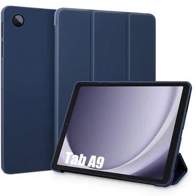 Image de Coque pour Samsung Galaxy Tab A9 (8,7 Pouces) Bleu Marine Antichoc avec Fonction Support Veille-Réveil