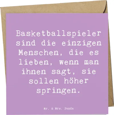 Produktbild von Mr. & Mrs. Panda Grußkarte Spruch Basketball Motivation - Lavendeltraum - Geschenk, Sportler Geschenke, Sprungkraft, Sportart, doppelkarte, Dribbling, Training, Teamsport