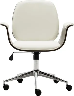 Obrázek produktu pro vidaXL Kancelářská židle White Bent Wood a Imitace kůže