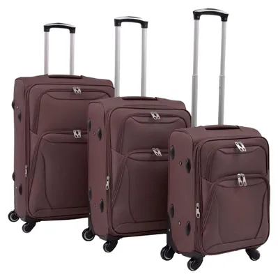 Produktbild von 3-teiliges Weichgepäck Trolley-Set in Kaffeebraun