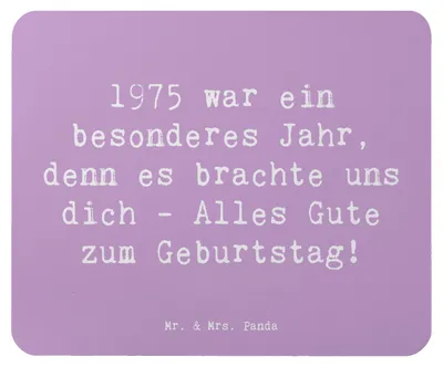 Produktbild von Mr. & Mrs. Panda Mousepad Spruch 1975 Geburtstag - Lavendeltraum - Geschenk, ein besonderes Jahr, Happy Birthday, du bist besonders, mauspad laptop, besondere Menschen