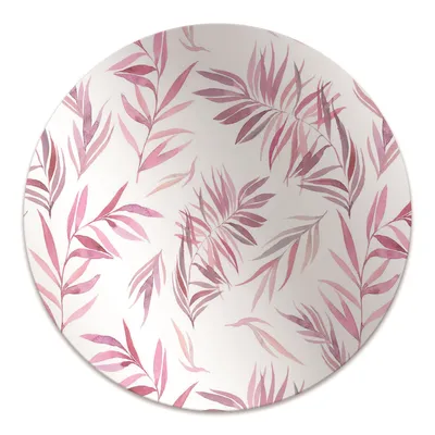 Produktbild von Rundmatte - Stuhlunterlage Bürostuhlunterlage - Rund Ø 100 cm - Bodenmatte - Fußmatte - Rosa Blätter
