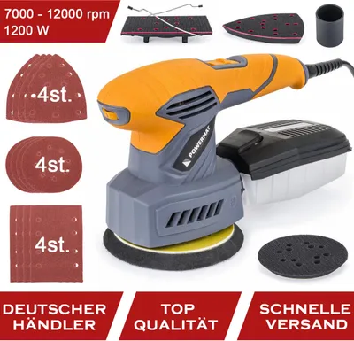 Produktbild von POWERMAT Vibrations-Exzenterschleifer 3in1 1200W PM-SMO-3W1T