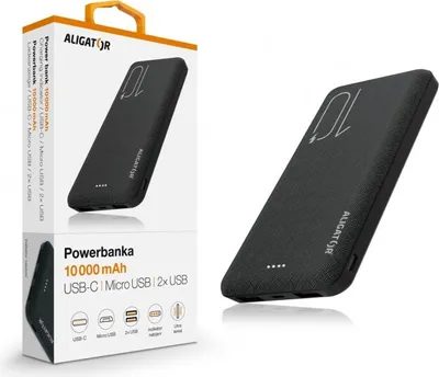 Produktbild von Aligator PBAL1000BK, 10000 mAh, Lithium Polymer (LiPo), Schwarz