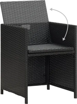 Produktbild von vidaXL Gartenstühle 2 Stk. mit Polstern und Kissen Poly Rattan Schwarz