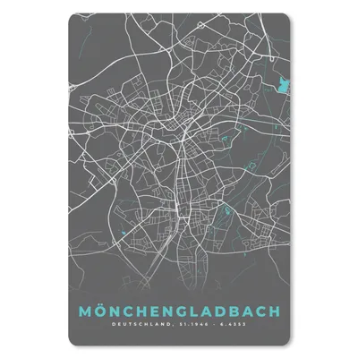 Produktbild von MuchoWow® Mauspad Mousepad Blau - Deutschland - Karte - Stadtplan - Mönchengladbach 18x27 cm - Mousepads - Maus Mat - Pad - Mausunterlage