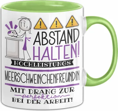 Produktbild von Meerschweinchenfreundin Tasse Geschenk Lustig Abstand Halten Hochleistungs-Meerschweinchenfreundin Mit Drang Zur Perfektion Bei Der Arbeit (Grün)
