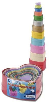 Immagine prodotto di Folia 3309 Scatola regalo "Cuore" - colorata, 12 pezzi, dimensioni e colori assortiti,