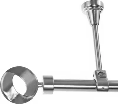 Produktbild von Edelstahl Look Gardinenstange 20mm Deckenträger 1-läufig Ring, Länge wählbar D51 E83 R