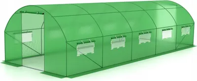 Produktbild von Foliengewächshaus Gewächshaus Winterfest Tomatenhaus Folientunnel,3x8x2m, 24m², Grün XXL