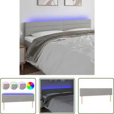 Produktbild von The Living Store LED Kopfteil Hellgrau 180x5x78/88 cm Stoff
