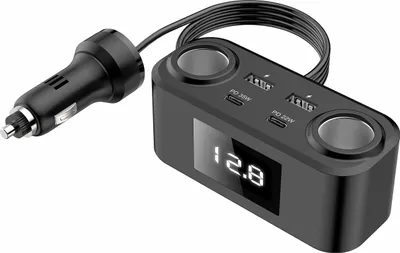 Produktbild von N54C Auto Zigarettenanzünder Verteiler 12V/24V – 4-fach Kfz Ladegerät mit 2x USB & 2x USB-C PD Schnellladung