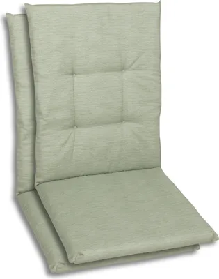 Produktbild von GO-DE Textil, Sesselauflage Mittellehner, 2er Set, Farbe: hellgrün, Maße ca.: 108 cm x 48 cm x 5 cm, Rückenhöhe: 60