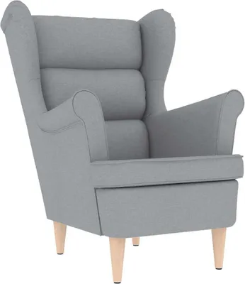 Image de Fauteuil gris clair 74x84x100 cm tissu