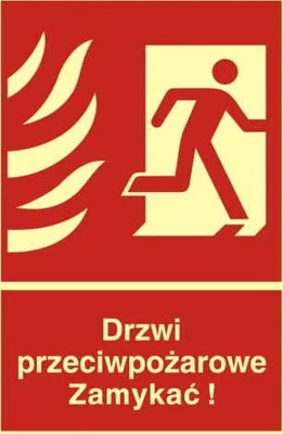 Zdjęcie produktu dla BB014 Drzwi przeciwpożarowe Zamykać! Kierunek drog