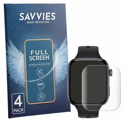 Produktbild von 4x Savvies Fullscreen Schutzfolie für Honor Watch X5i Displayschutz Folie Fullcover Klar Transparent