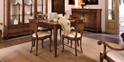 Image de Designer Stühle Lehn 4x Holz Barock Stuhl Set Klassische Sitz Polster Garnitur