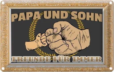 Produktbild von vianmo Blechschild 20x30 cm Papa und Sohn Freunde für immer Familie