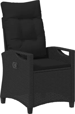 Immagine prodotto di vidaXL Sedia da giardino regolabile, nera, 56 x 60 x 112 cm, in polyrattan